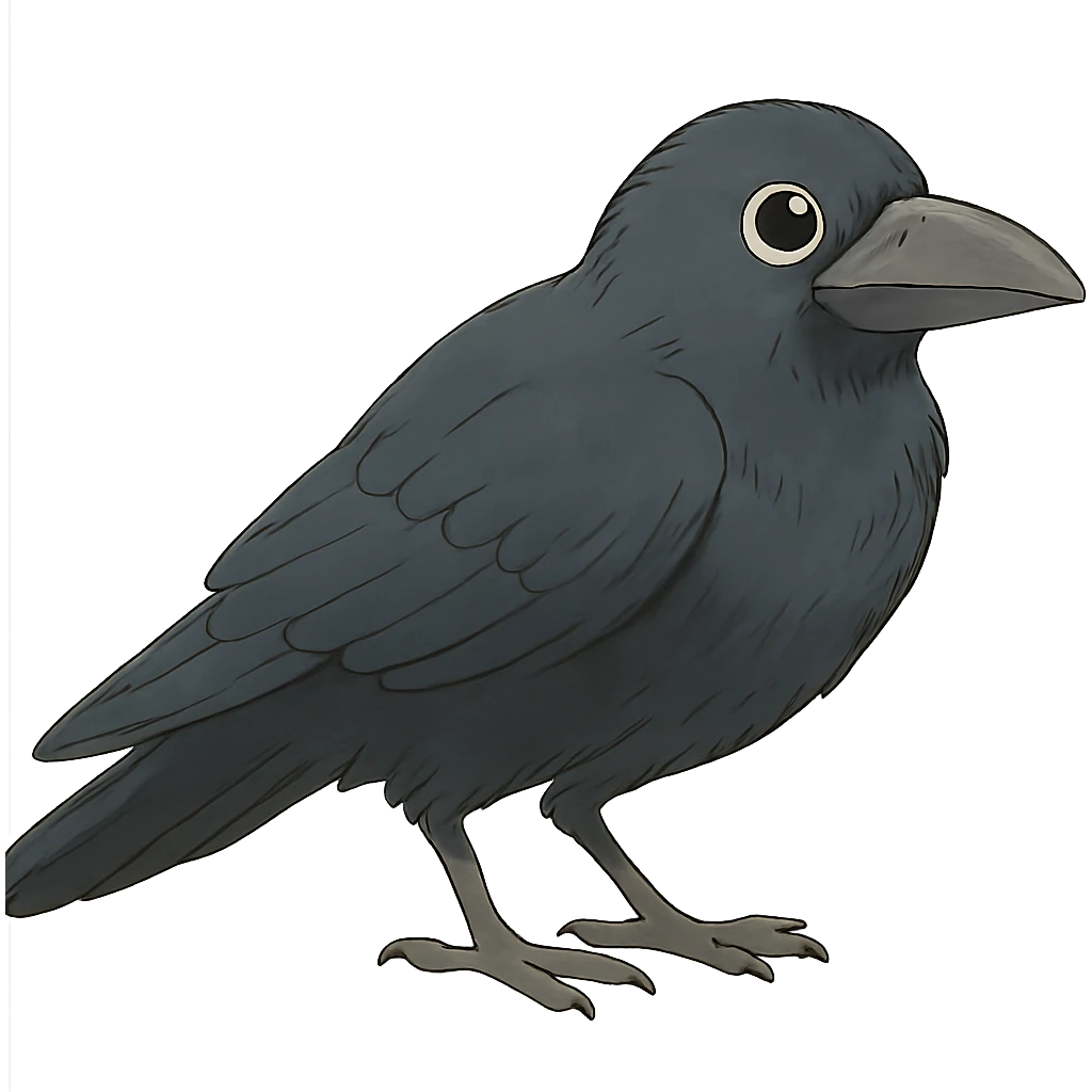 ghibli style crow emoji