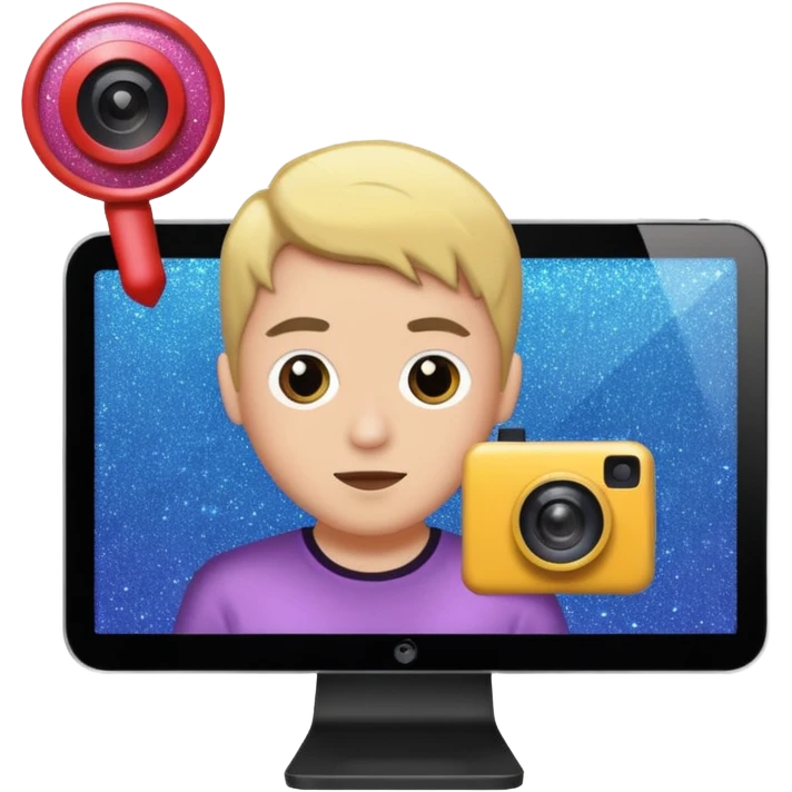 glitter cian web cam emoji