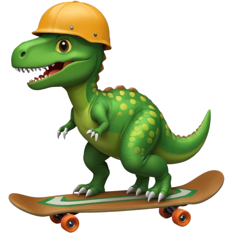 dinosaor with skateboard helmet emoji