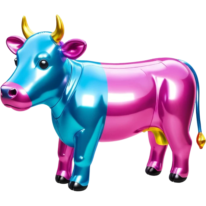   jeff koons style inflatable SPAM cow sculpture  emoji