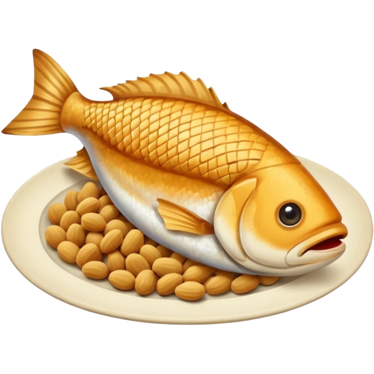 fish and peanut indonesian food emoji