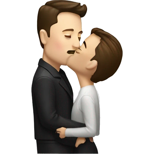 elon musk kissing a tesla emoji