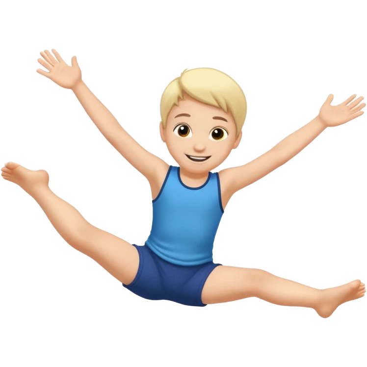 child tumbling forward, energetic emoji