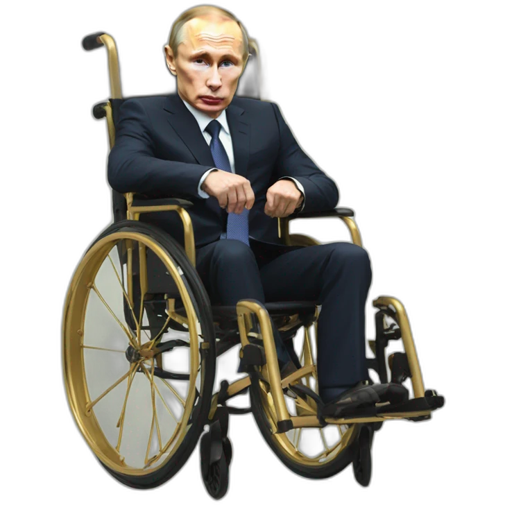 furious vladimir putin monke rides golden wheelchair emoji