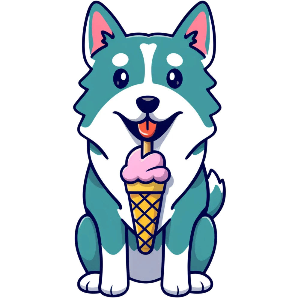 dog eating ice cream emoji