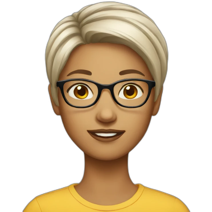 girl-short-hair-with-glasses emoji