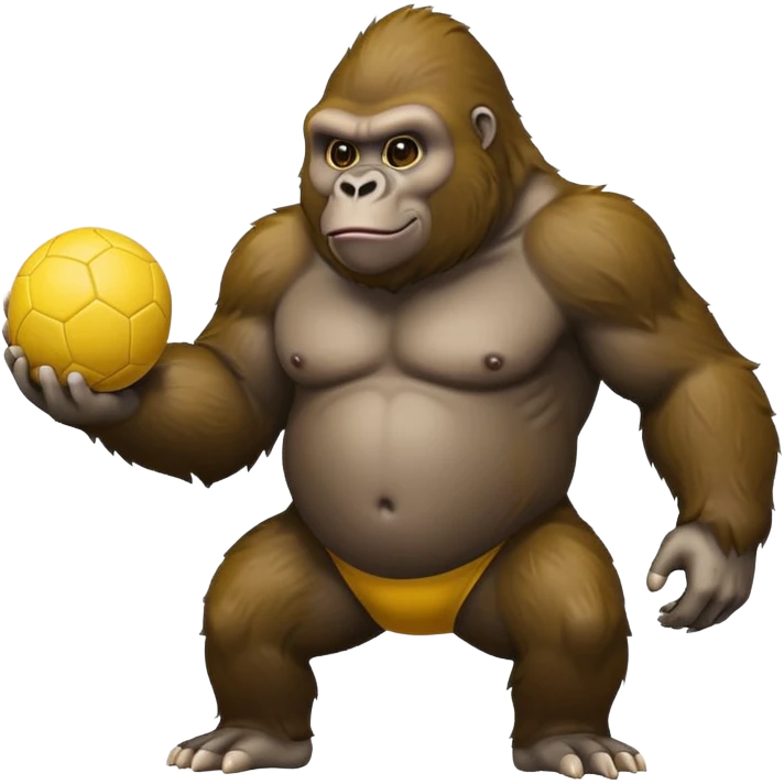 Gorilla with yellow kickball emoji