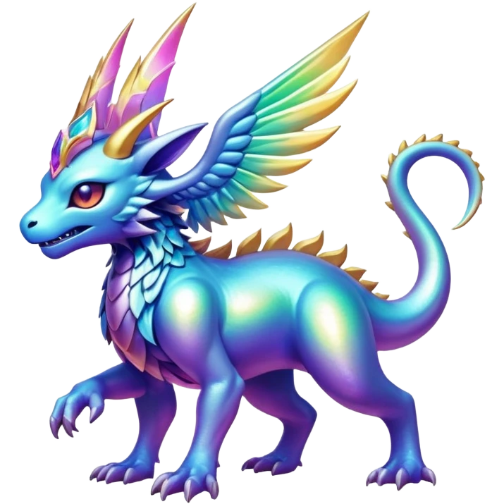 Epic divine legendary complex detailed iridescent gradients aesthetic-Fakémon-creature-scenery emoji