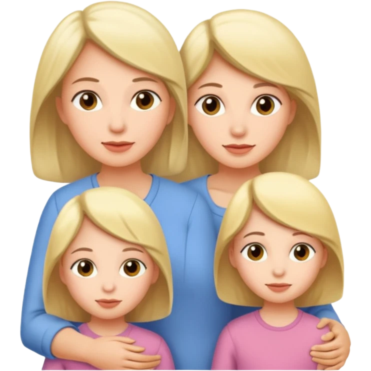 Mother with three daughters below her  emoji