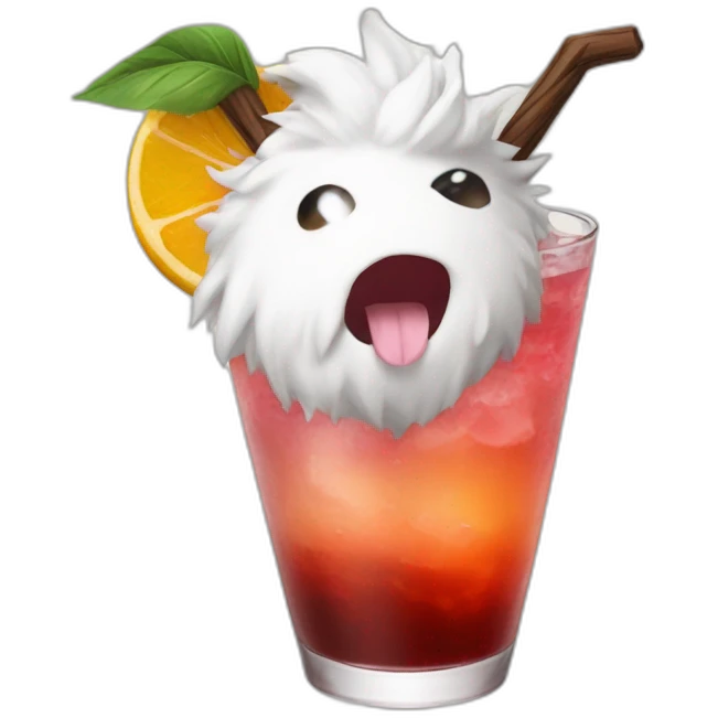 poro from lol inside a cocktail emoji