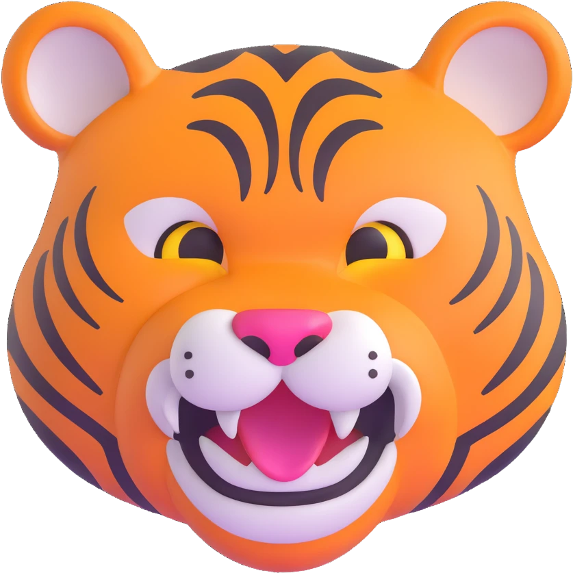 laughing tiger face for Twitch emote emoji