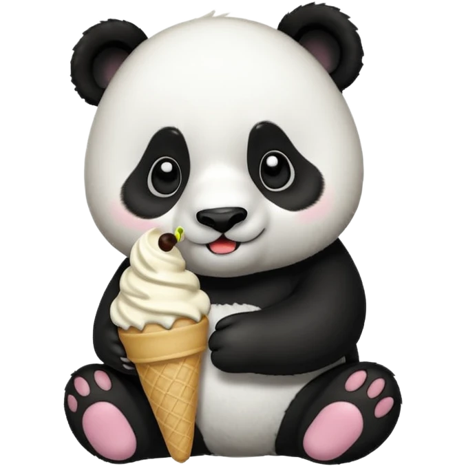 Panda eating ice cream emoji