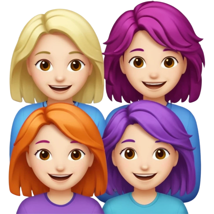 data & insights girls (all white, random hair) emoji