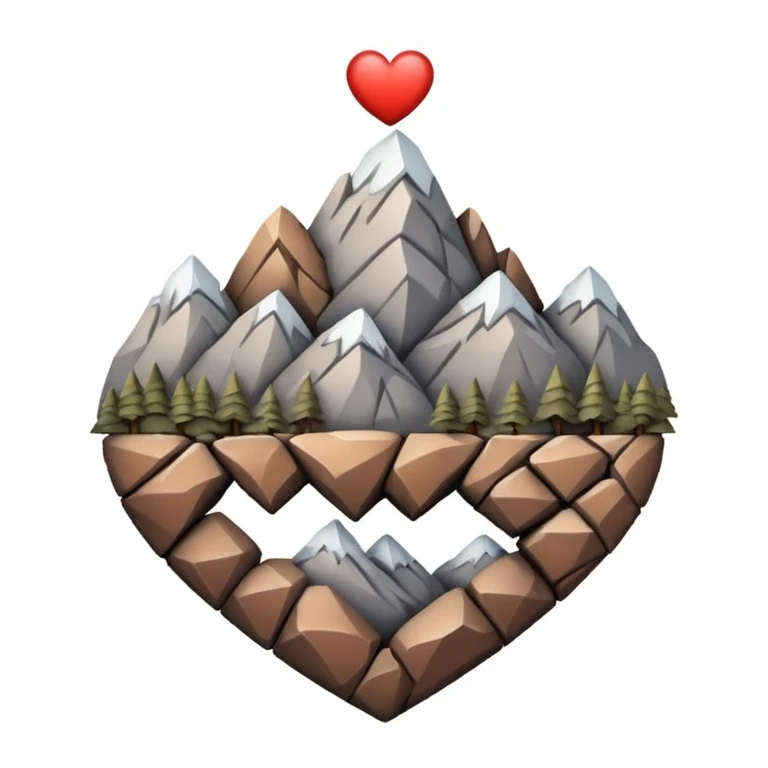 mountain themed heart emoji