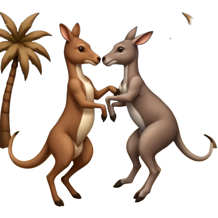 Kangaroo kicking a donkey  emoji