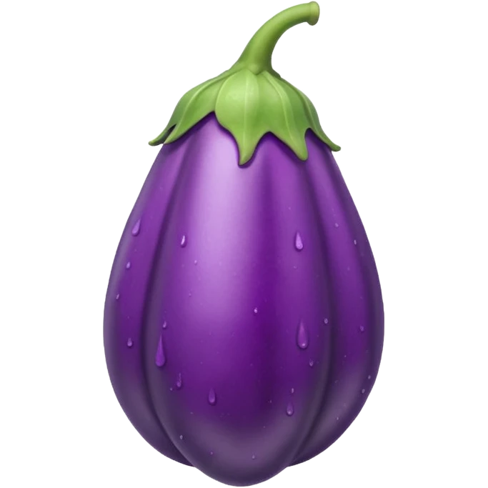 Detailed dripping wet eggplant with veins emoji