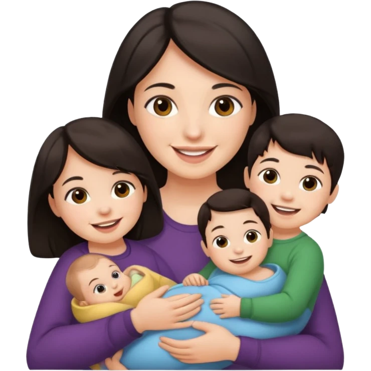 Oma dunkles Haar 2 Babys und Kleinkind emoji