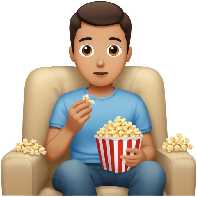 person watching TV with popcorn emoji