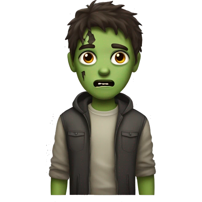 boy zombie teen with dark brown hair medium emoji