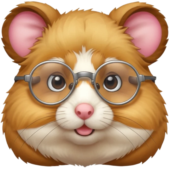 CUTE GOLDEN HAMSTER WITH GLASSES EDIT THE VIDEO emoji
