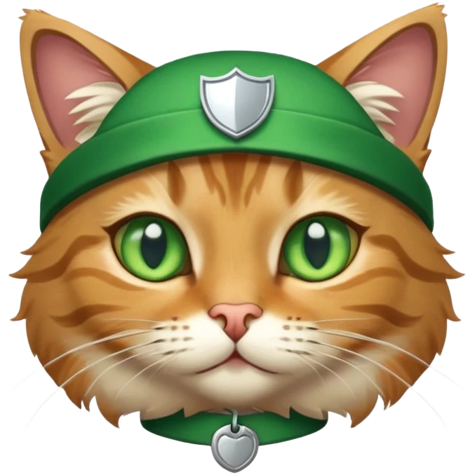 A cat with a badge over his head from Sims emoji