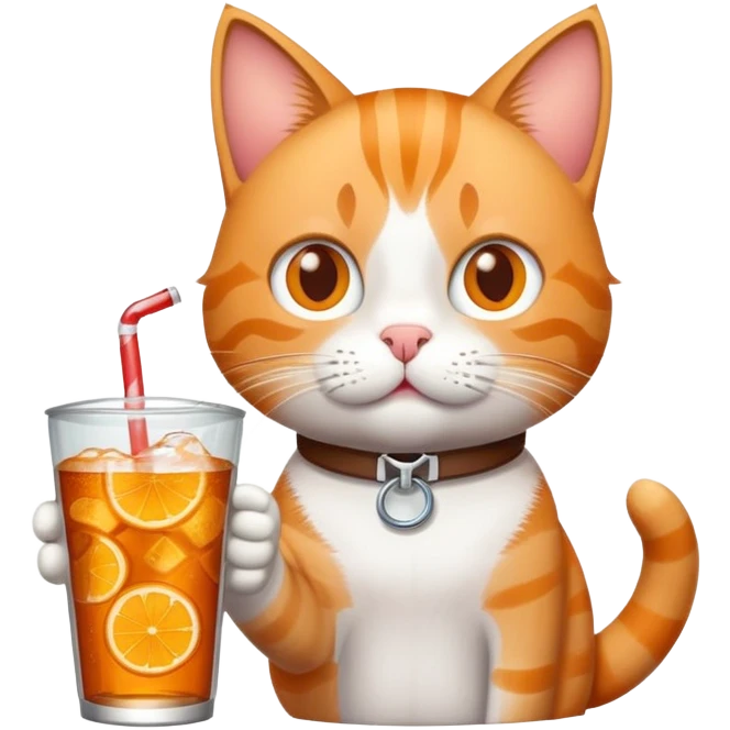 cat drinking soda emoji