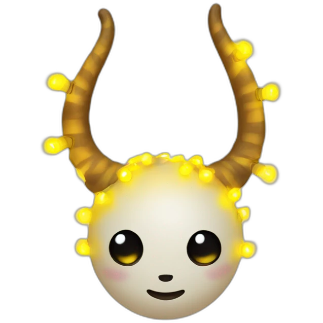 horns with yellow Christmas lights emoji