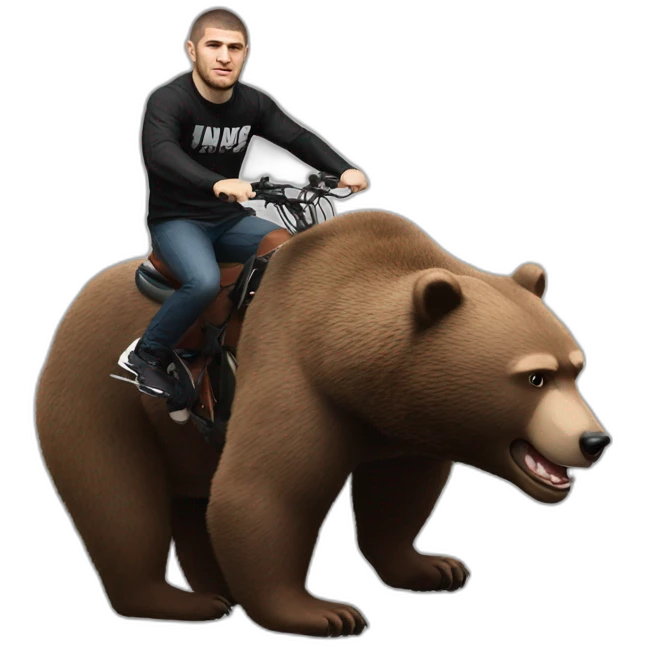 khabib nurmagomedov riding a bear  emoji