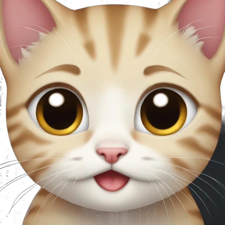 female kitten black cute with big eyes crying emoji