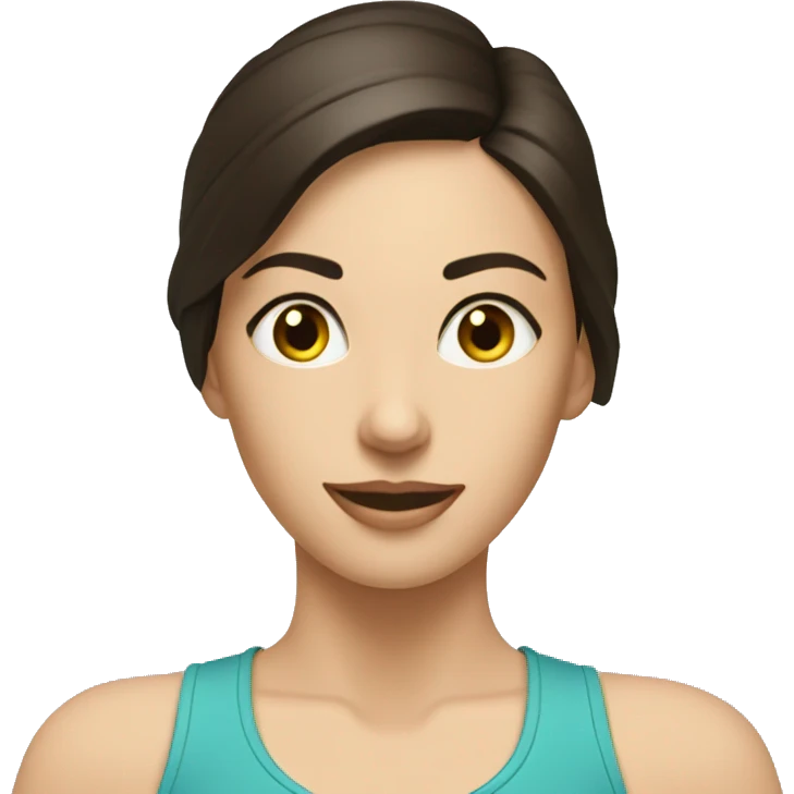 a brunette on a pilates reformer emoji