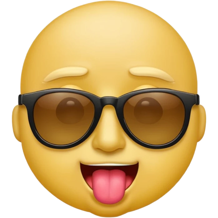 arrogant emoji wearing dark sunglasses sticking its tongue out emoji