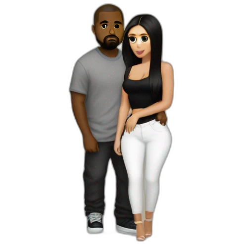 kim kardashian carrying midget kanye emoji