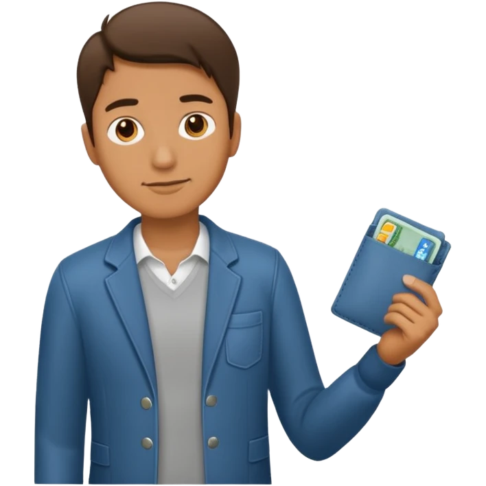 man showing empty pockets emoji