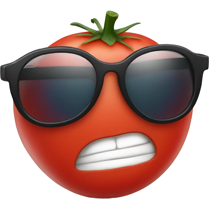 a tomato wearing sunglasses emoji