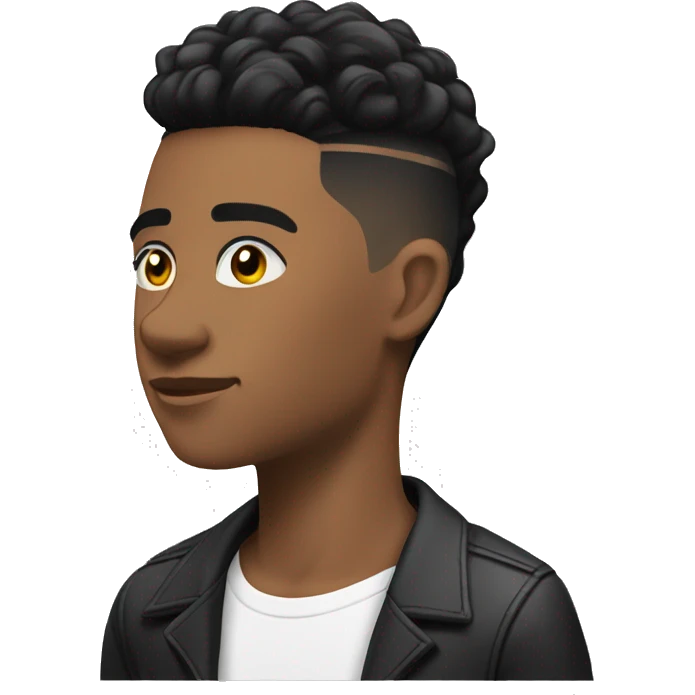 Low taper fade black hair short on top emoji