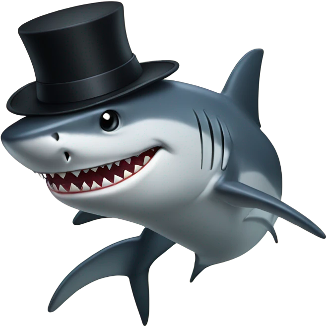 shark with tophat emoji
