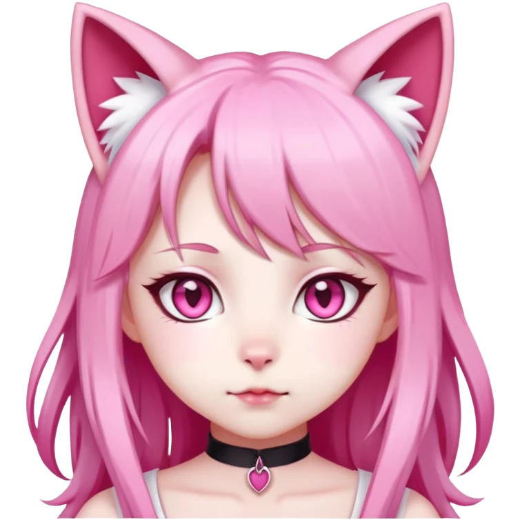 pink anime girl cat emoji