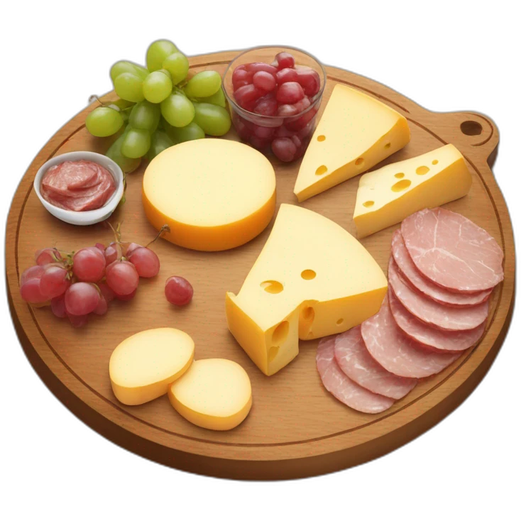 full cheese charcuterie platter on wooden board emoji