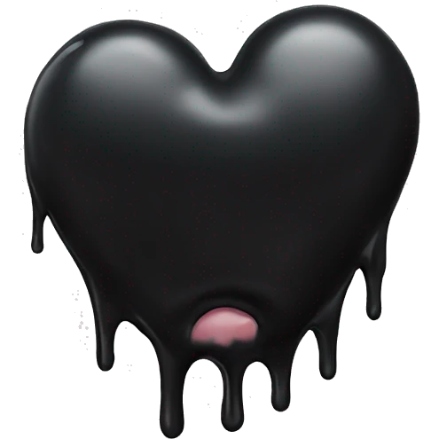 Black melting heart emoji