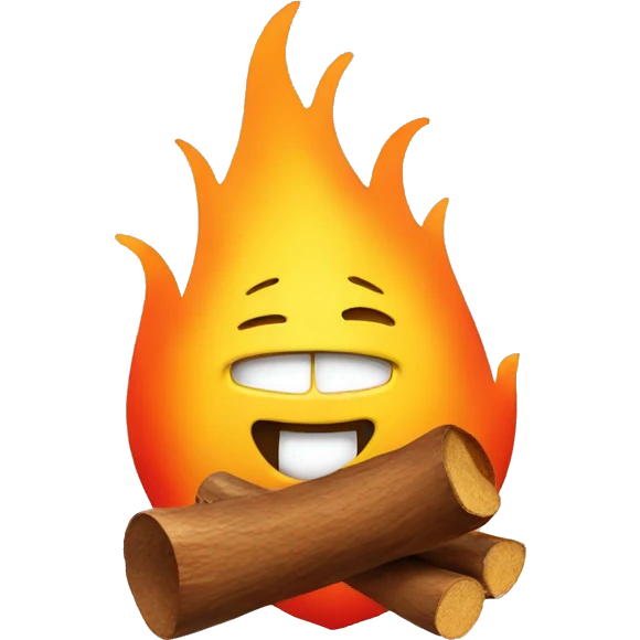 fire with a smiley face emoji
