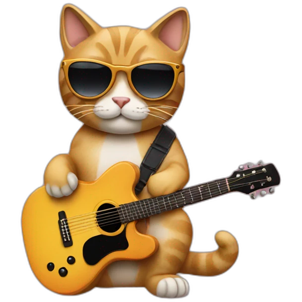 cat with sunglasses and guitar emoji