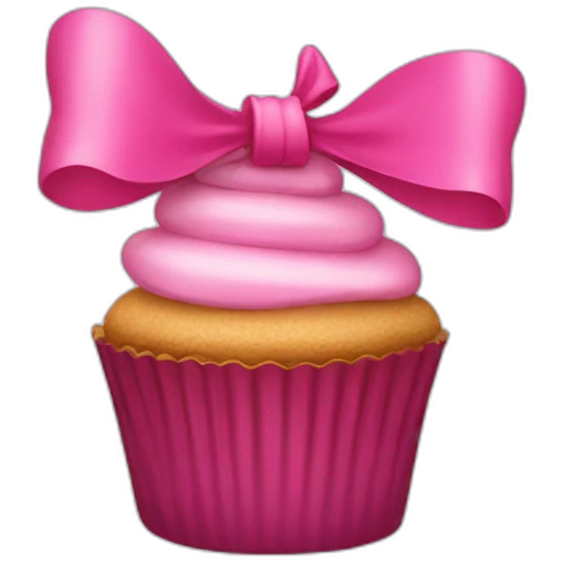 Cupcake and bow emoji