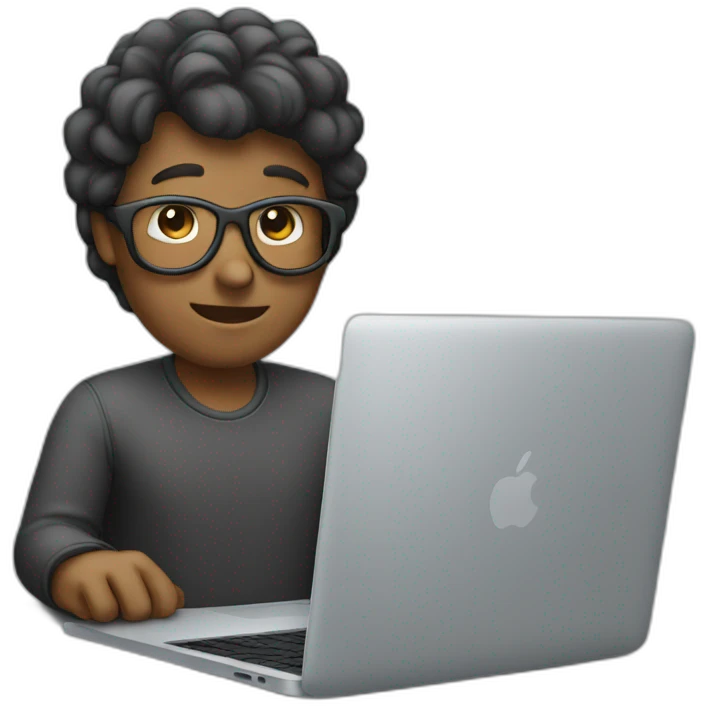 Person working on macbook laptop emoji