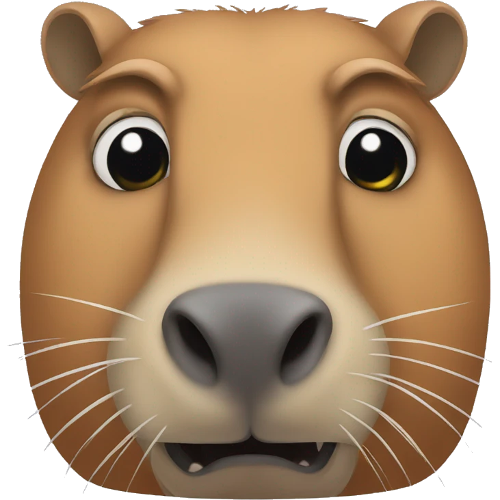 a capybara staring in fear emoji