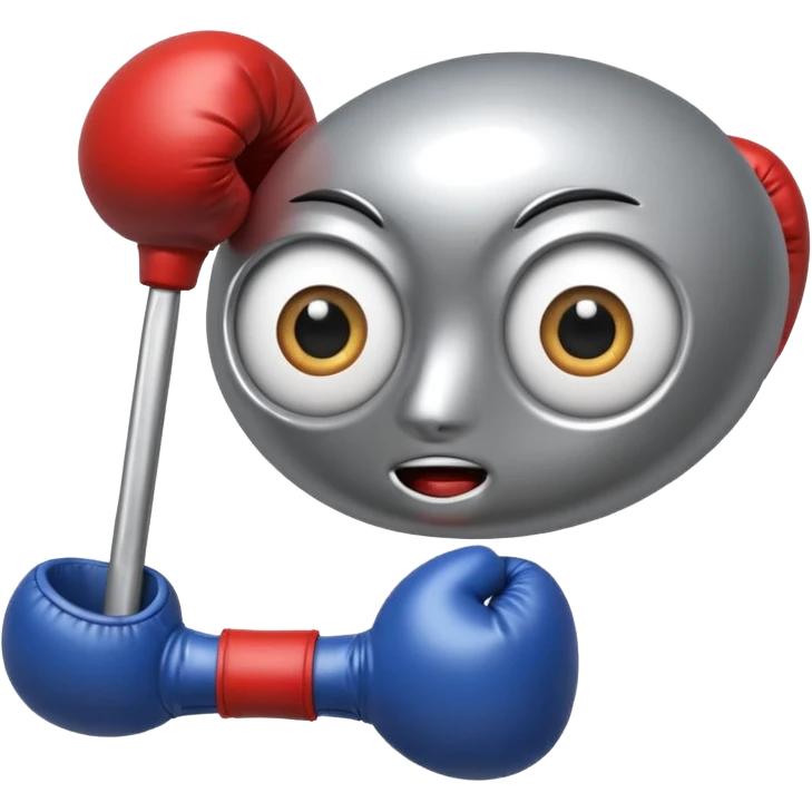 a spoon with eyes and boxe gloves emoji