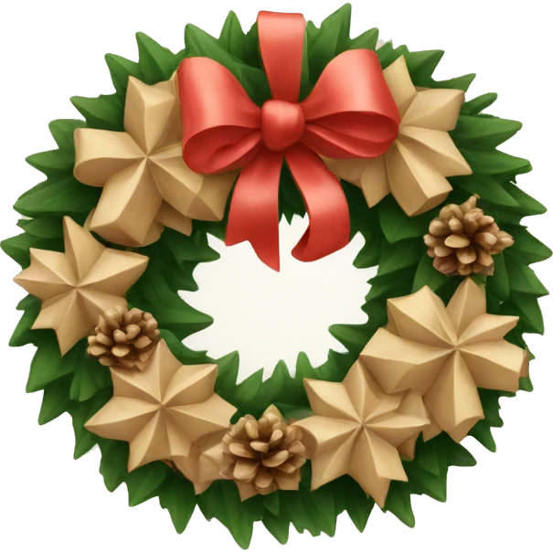 beige Christmas wreath emoji