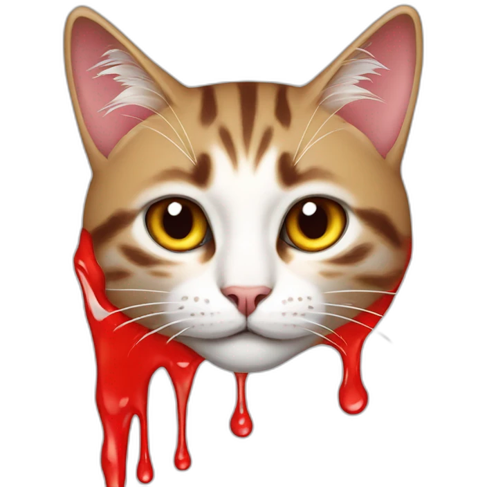 cat dripped in red emoji
