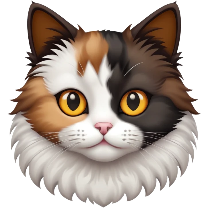 Cat with three colors, brown, black and white  emoji