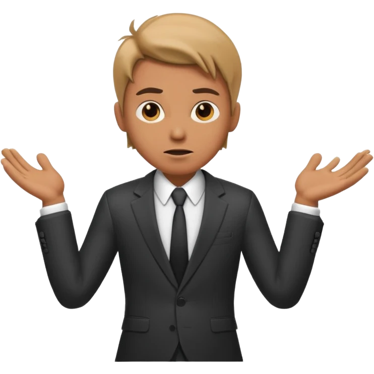 cool confused business men person shrug pose emoji