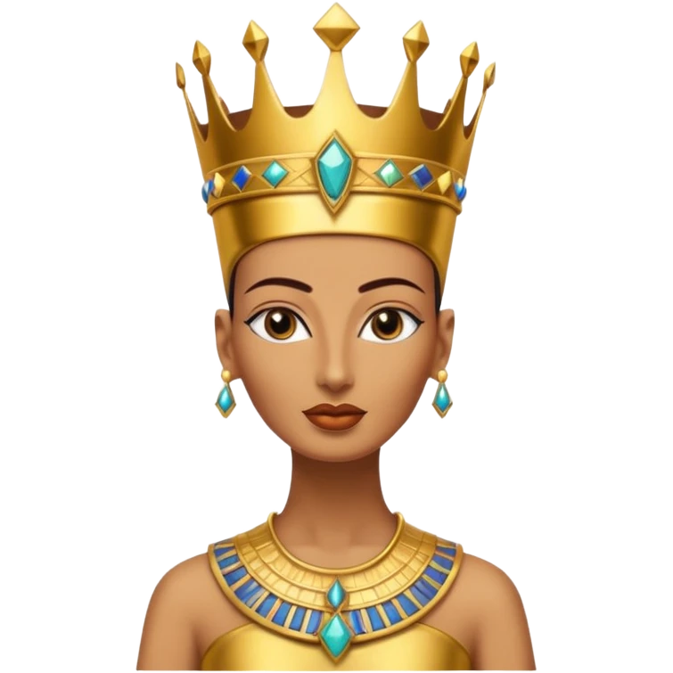 Bust of Nefertiti, only hat emoji